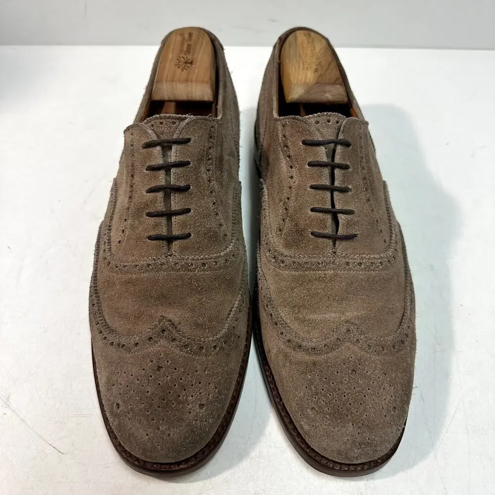 FULLY RESOLED Crockett & Jones x Brooks Bros Suede Derby Cap Toe England 9.5